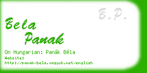bela panak business card