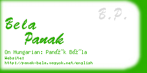 bela panak business card